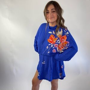 Free People Gemma Floral Tunic Mini Dress